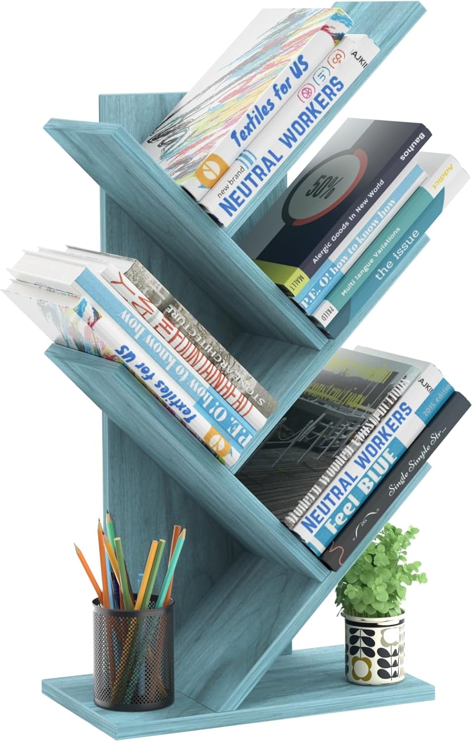 5 Tier Tree Bookshelf for Small Spaces - Stylish Storage Solution