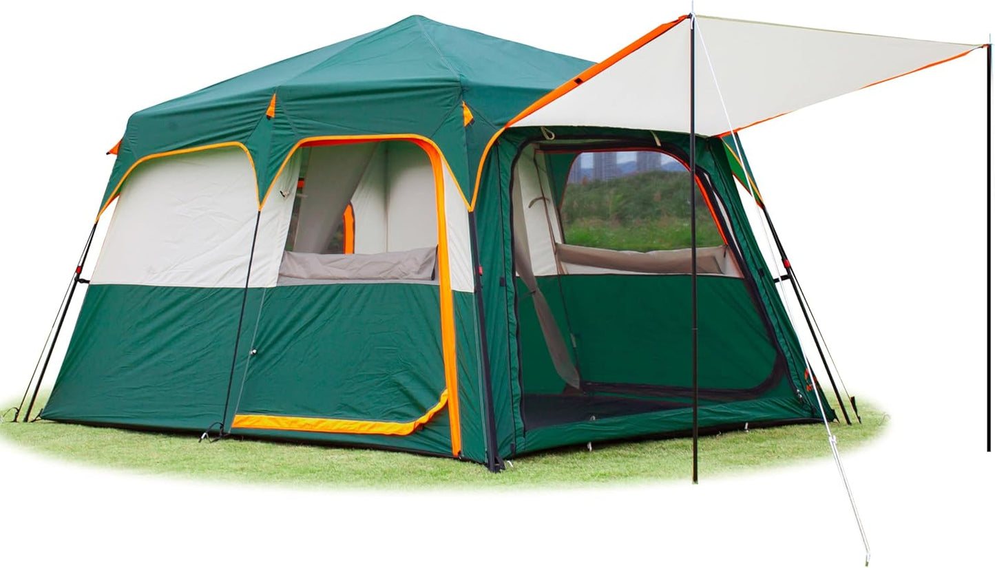 KTT Large Tent for 6-8 People - Family Cabin with 3 Doors