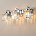 Modern Bathroom Vanity Light 3-Lights Chrome Crystal - Elegant