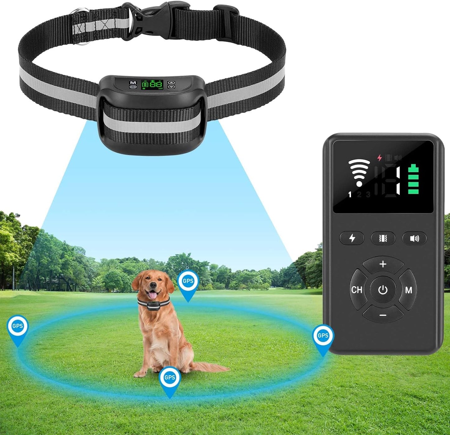 VOISTINO 2-in-1 Wireless Dog Fence - Train & Contain Dogs 20+ lbs