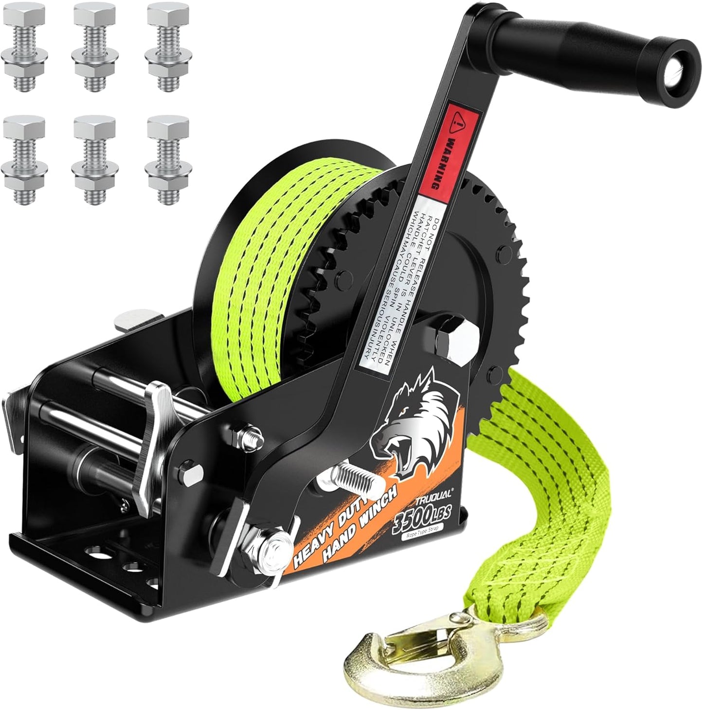 Heavy Duty Boat Winches for Trailers with 33FT Strap and Ratchet