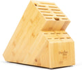 20 Slot Universal Knife Block Bamboo Finish - Spacious Countertop