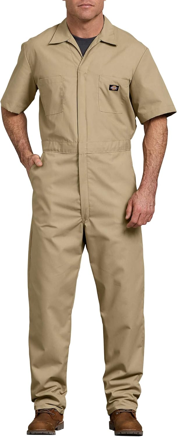 Dickies Men's Short Sleeve Coverall Zipper Front Work Jumpsuit