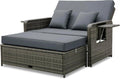 Tangkula Rattan Daybed Set for Relaxing Outdoor Comfort