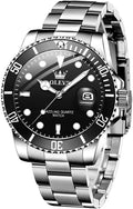 OLEVS Mens Watch Silver Gold Two Tone Large Face - Classic Dress