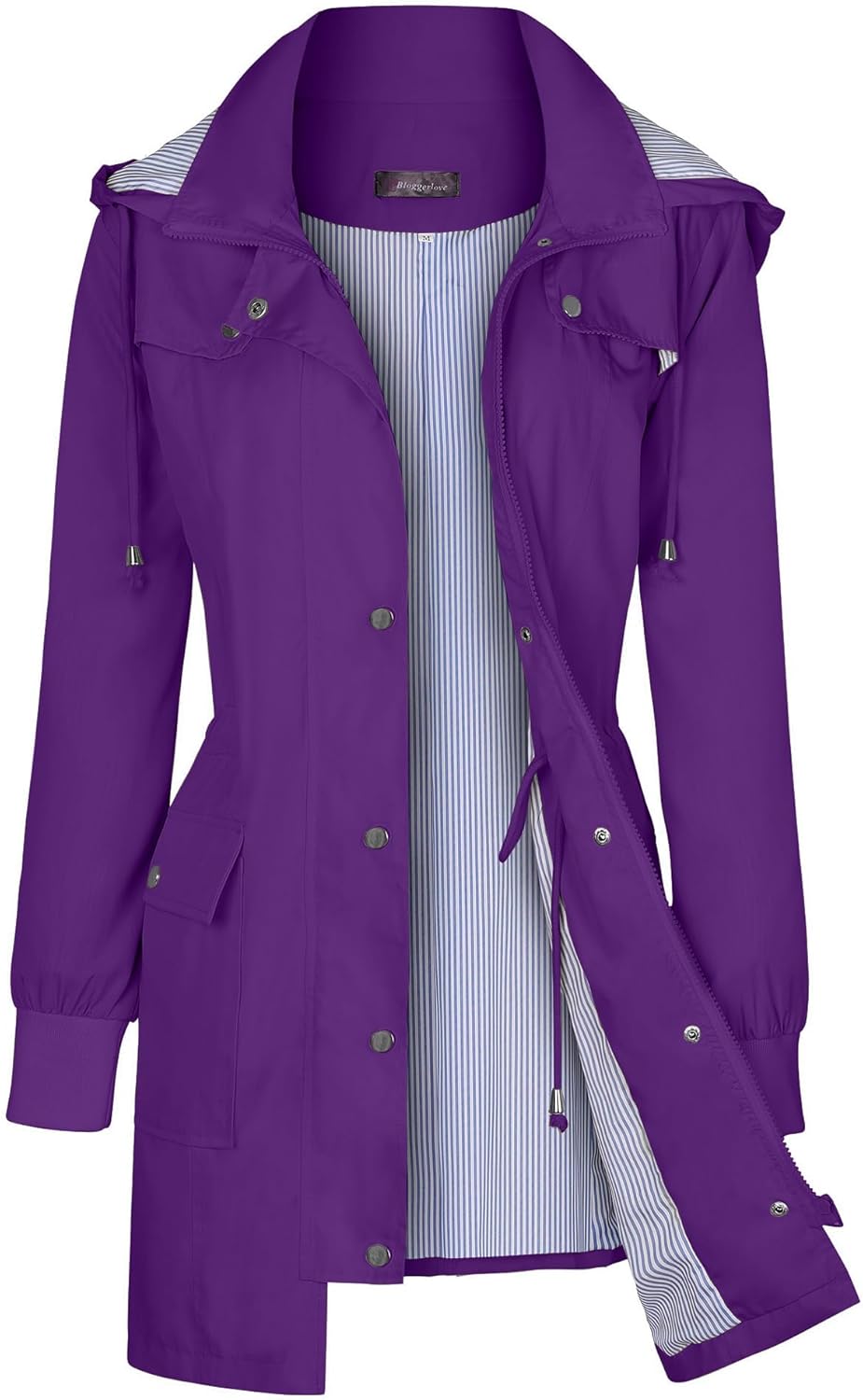 Bloggerlove Lightweight Waterproof Rain Jacket for Women S-XXL