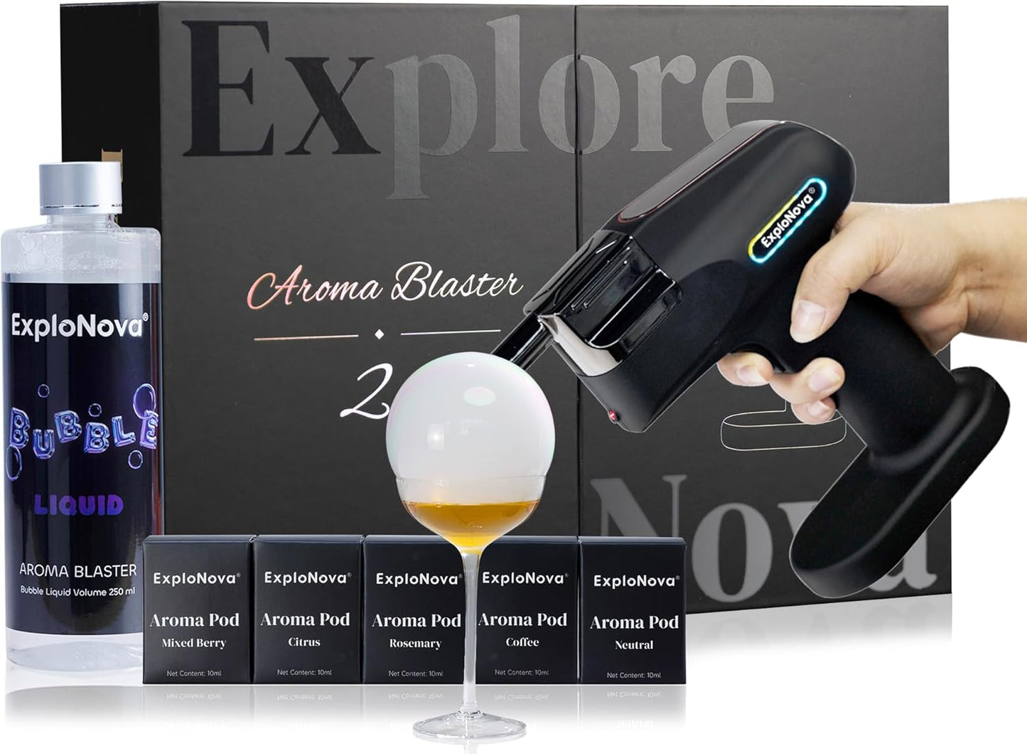Smoke Gun: 5 Flavour Pods, Edible Bubbles - Enhance Your Experience!