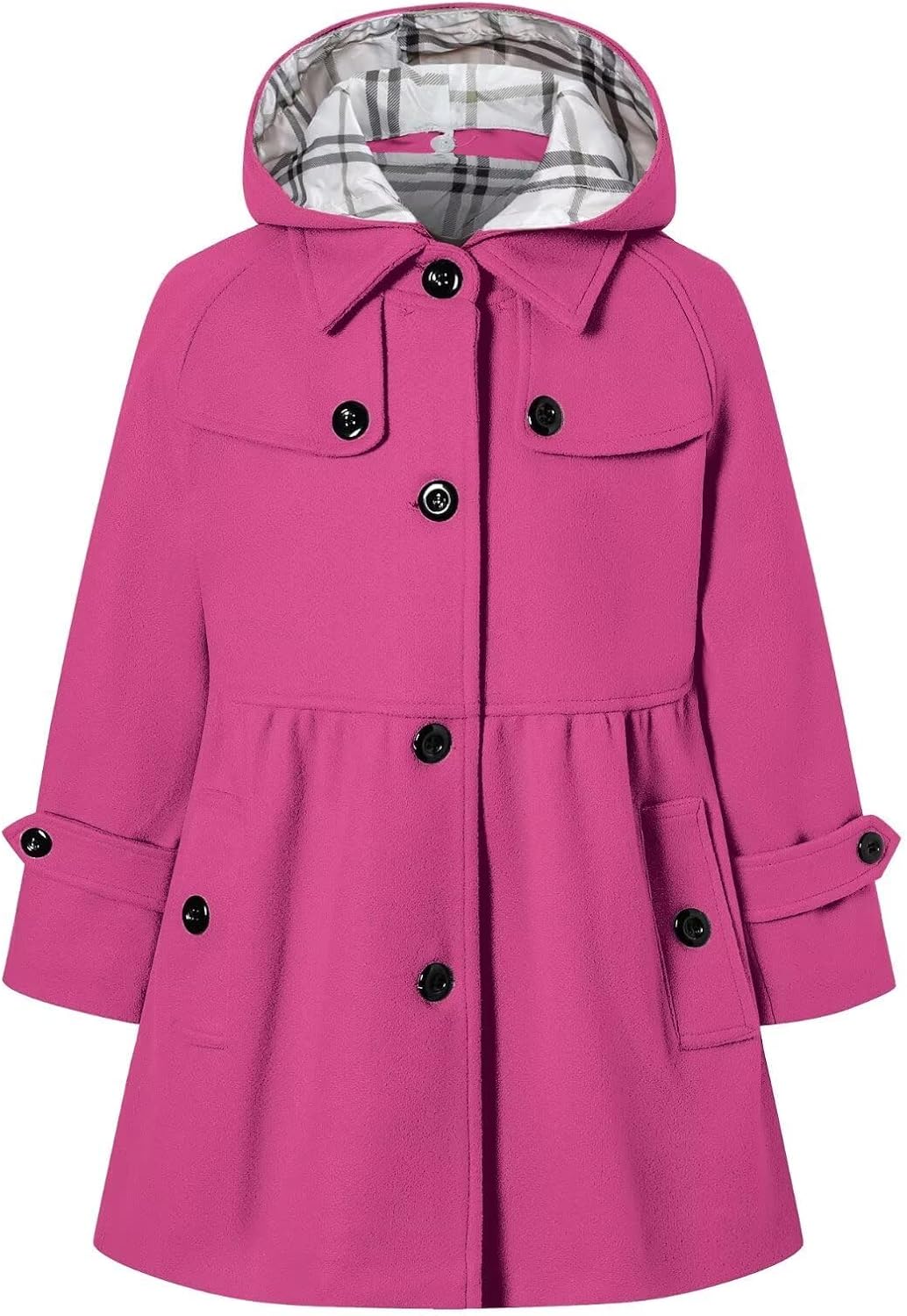 Betusline Girls' Dress Coat - Stylish Wool Blend Peacoat