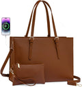 Laptop Bag for Women 15.6 in Large Waterproof PU Leather Tote