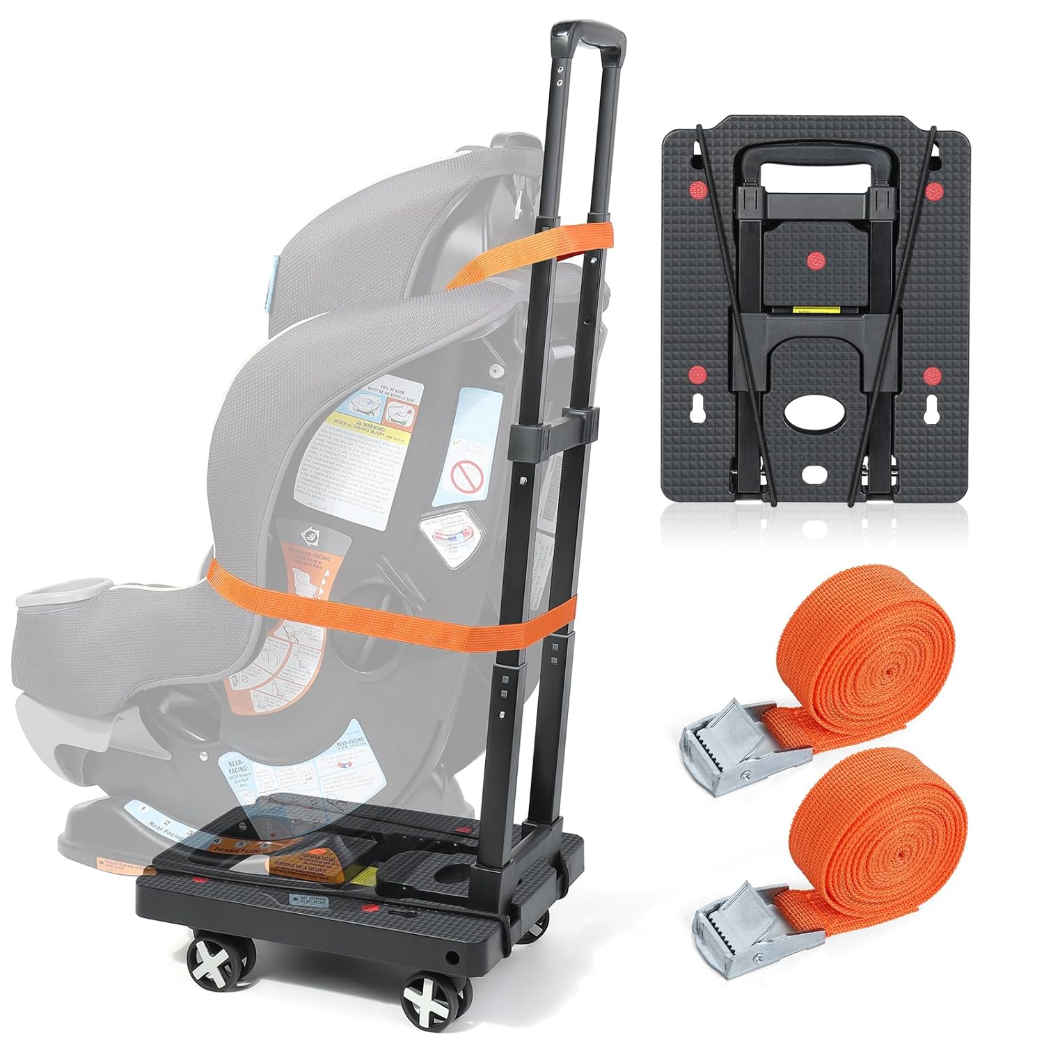 Orzbow Car Seat Dolly for Airport Travel with Adjustable Handle
