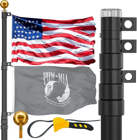20FT Telescoping Flag Pole for Outside House - Durable & Easy Use