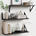 Forbena Large Floating Shelves 24 in Set of 3 - Sturdy Rustic Wall