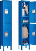 Letaya Storage Lockers 4-Tier Metal Locker with Lock Door - Durable