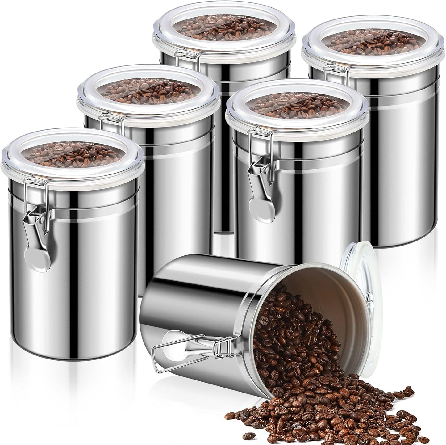 Lallisa Stainless Steel Kitchen Canisters for Food Storage
