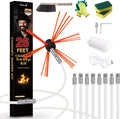 26 Feet Chimney Sweep Kit with Chrome Button Locking System