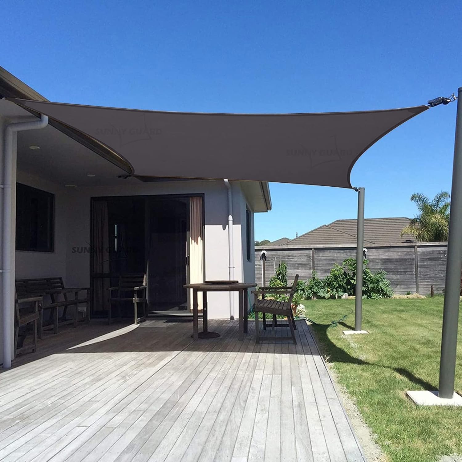 Custom Size 9ftx16ft Charcoal Sun Shade Sail for Outdoor Spaces