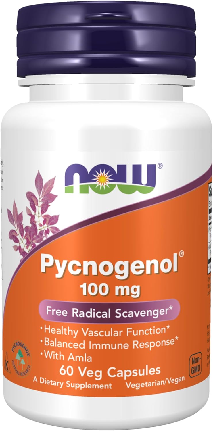NOW Foods Pycnogenol 100 mg with Amla for Immune Support