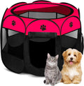 Pet Dog Puppy Playpen Foldable Pop-Up Playpen - Portable Red