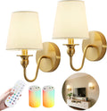 Battery Operated Wall Sconces Set of Two for Any Room Decor
