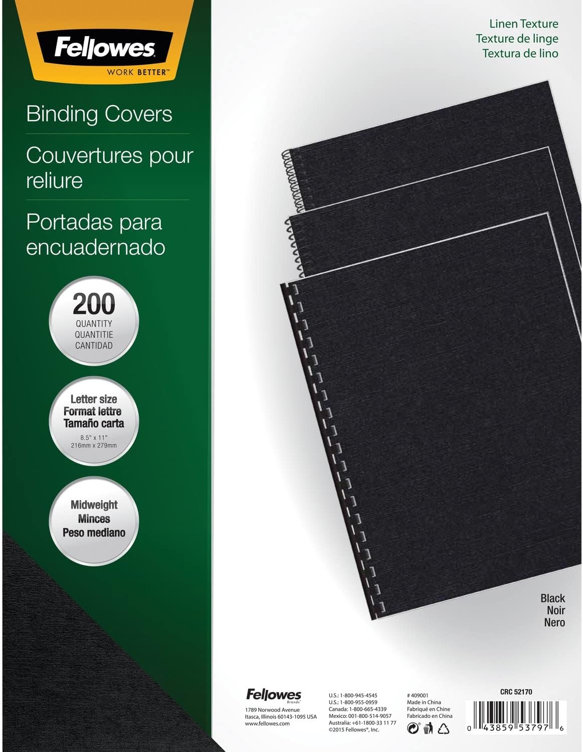 Fellowes Binding Linen Presentation Covers for Professional Use