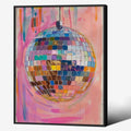 Sufeasdf Retro Modern Disco Ball Poster 12x16 in - Wrapped, Framed