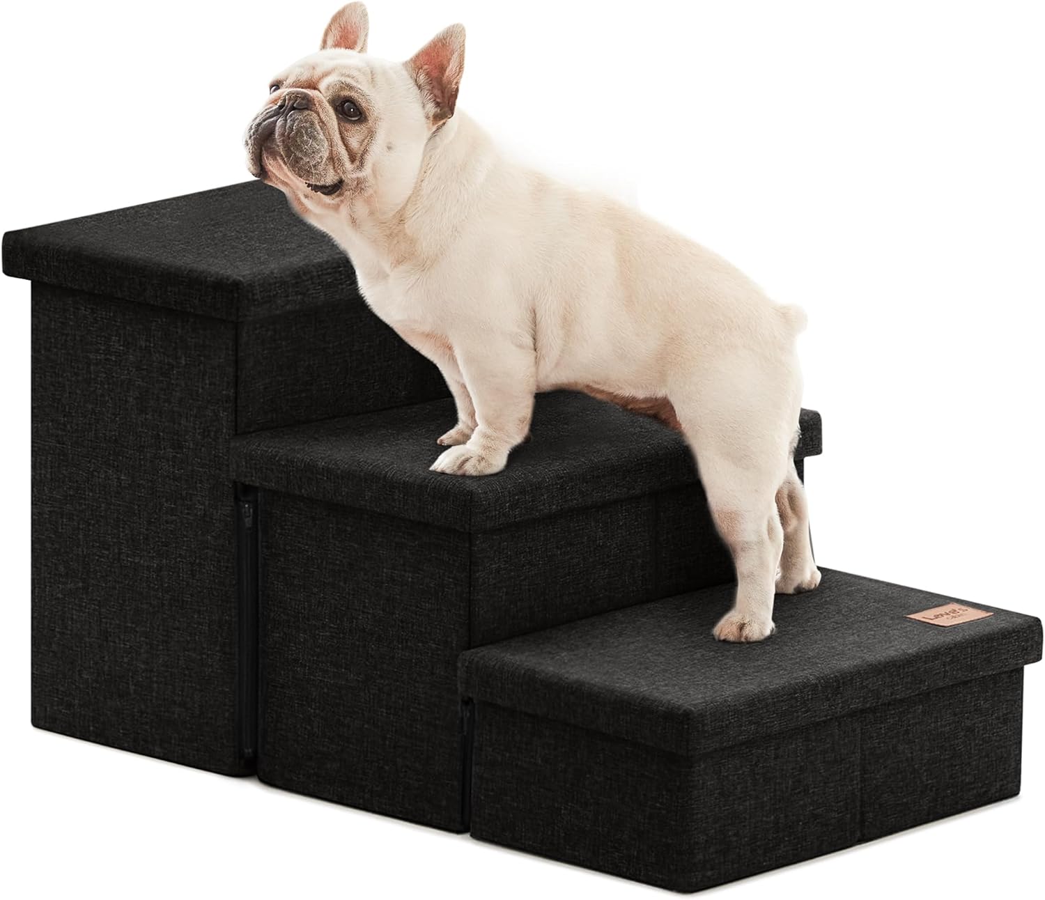 Love's Cabin Dog Stairs with Storage for High Beds and Couches