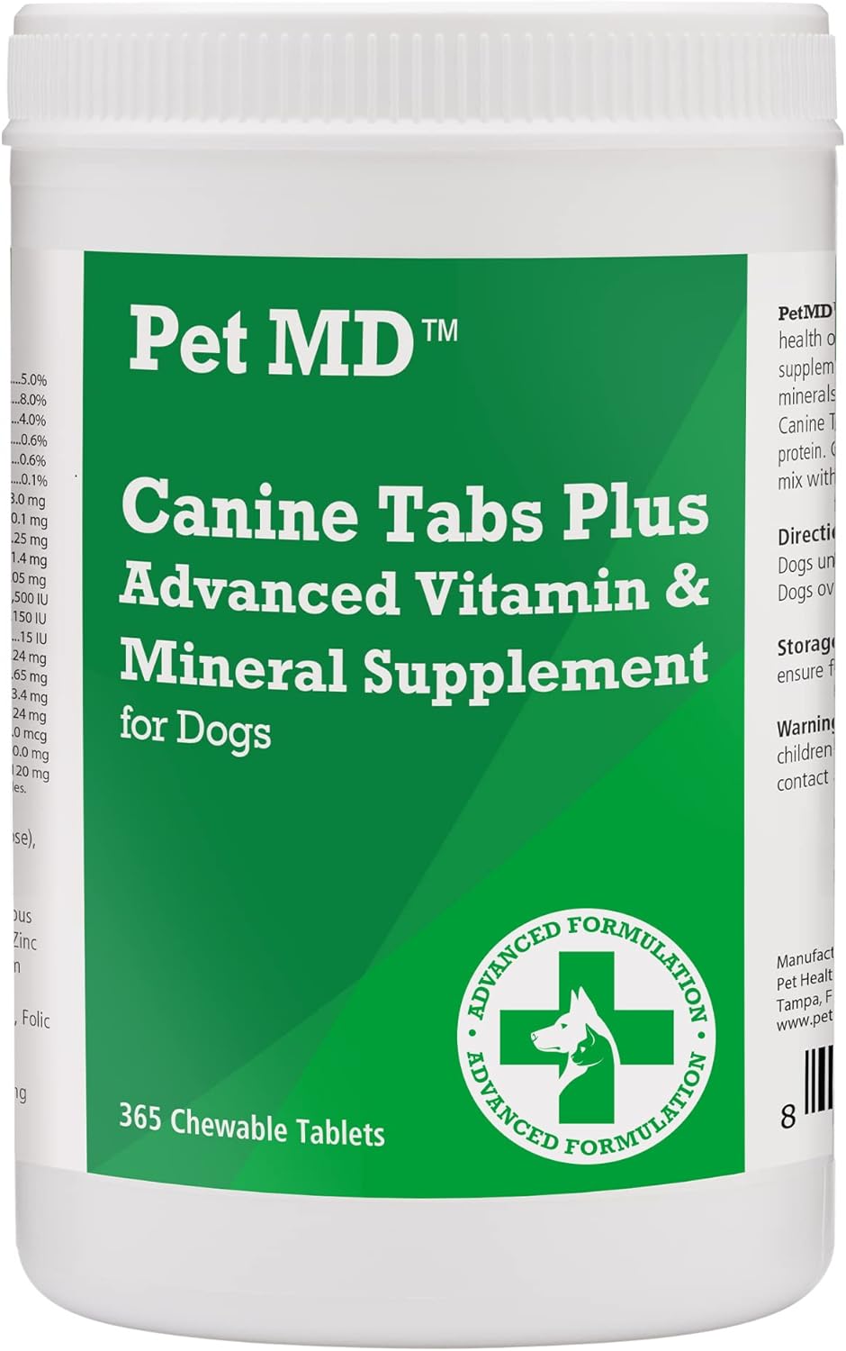 Pet MD Canine Tabs Plus 365 Count Advanced Multivitamins for Dogs
