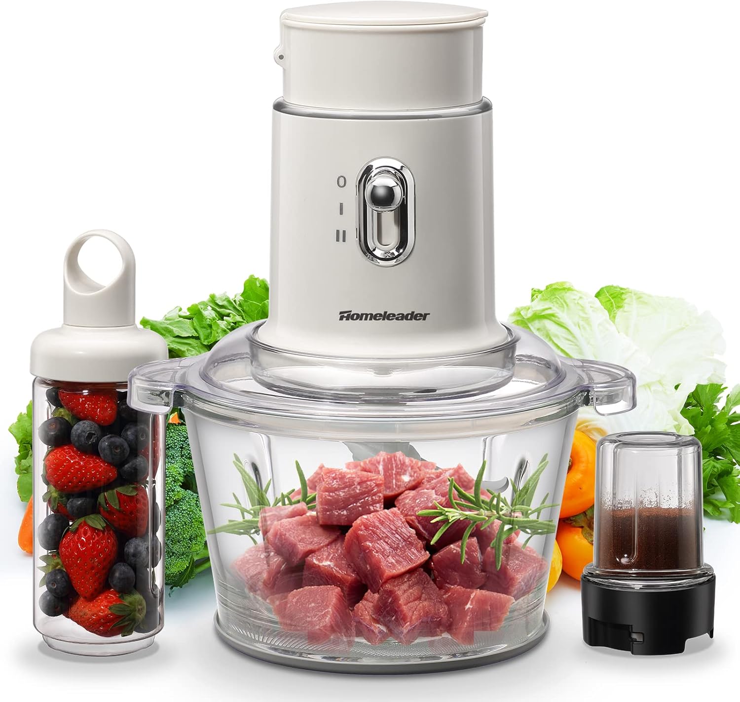 Homeleader 3-in-1 Electric Food Chopper - Effortlessly Chop, Blend, Process!