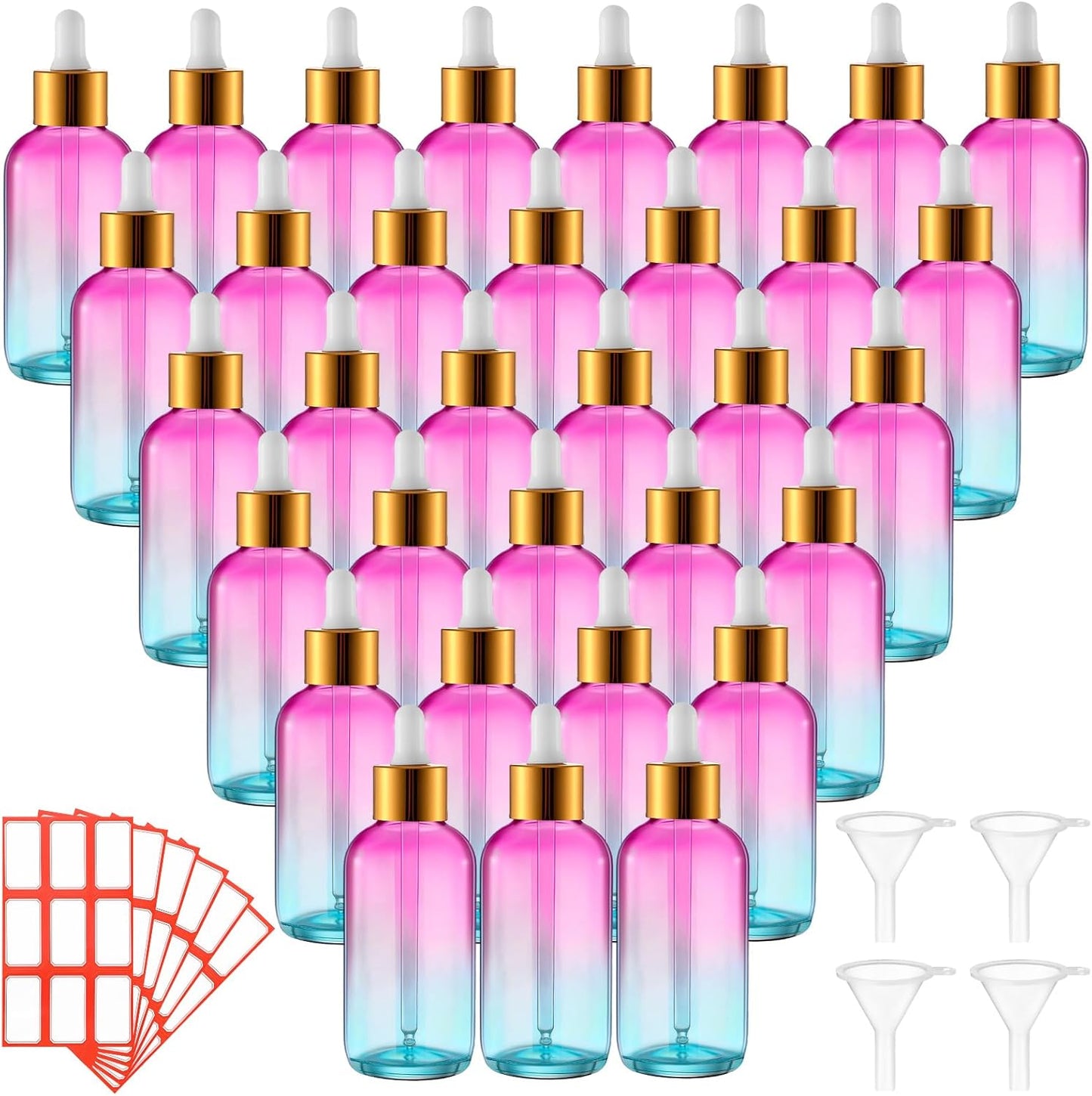 Dandat 50 Pack 4 oz Glass Dropper Bottles for Essential Oils