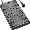 QINLIANF Surge Protector Power Strip: 24 Outlets, 4 USB Ports - Ultimate Power Solution