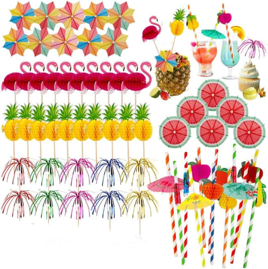 Tropical Cocktail Party Kit - 70pcs Fun Accessories
