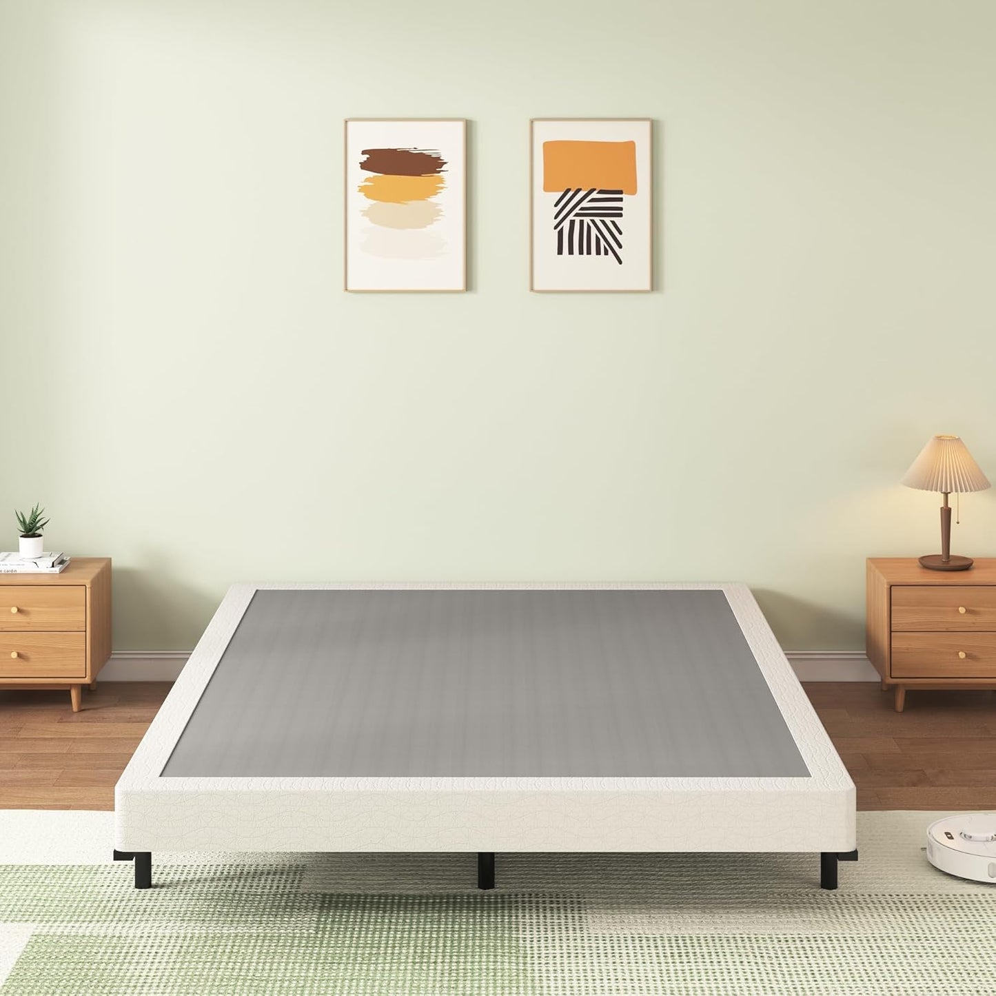 Full Size Box Spring with Fabric Cover Set for Comfortable Sleep