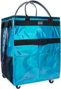 Reusable Grocery Bag with Wheels - Foldable Rolling Tote for Shopping