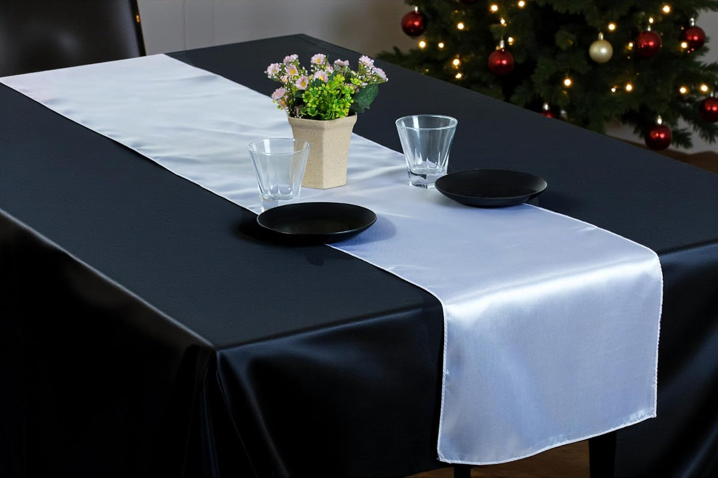 MDS Christmas Satin Table Runners - Elegant Table Decor for Events