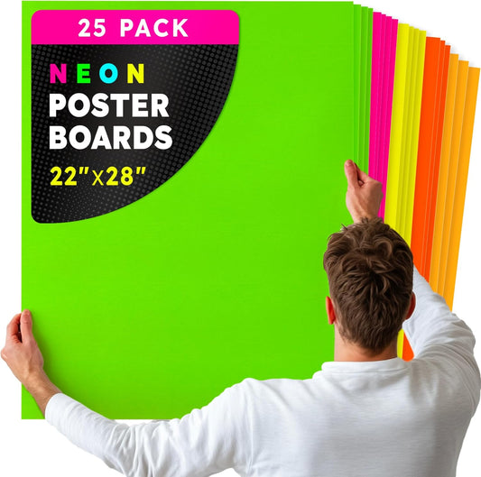 Hygloss Large Neon Poster Board 22x28 for Creative Projects