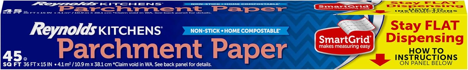 Non-Stick Reynolds Parchment Paper Roll - Reusable & Flat