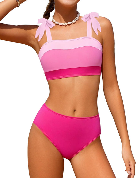 KANGKANG Girls Swimsuit Adjustable Straps Bikini Set for Summer