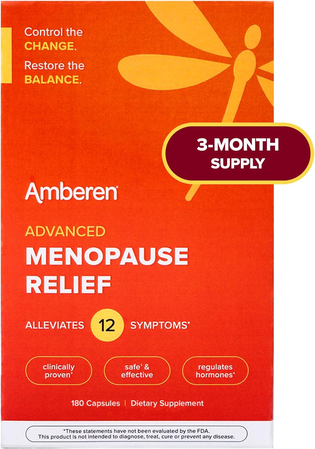 Amberen Menopause Supplement for Women - 180 Capsules for Relief