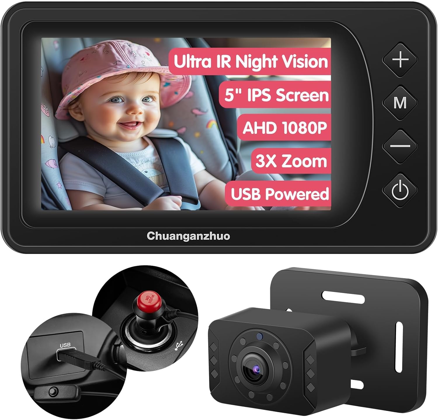 Baby Car Camera with Ultra Night Vision for Safe Travels