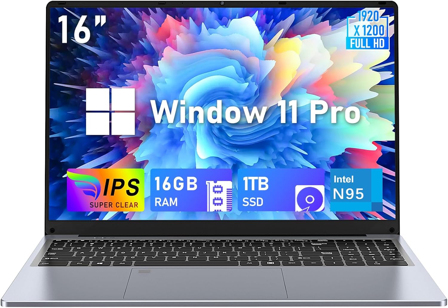 Gaming Laptop Computer with 16 Inch FHD Display and 16GB RAM