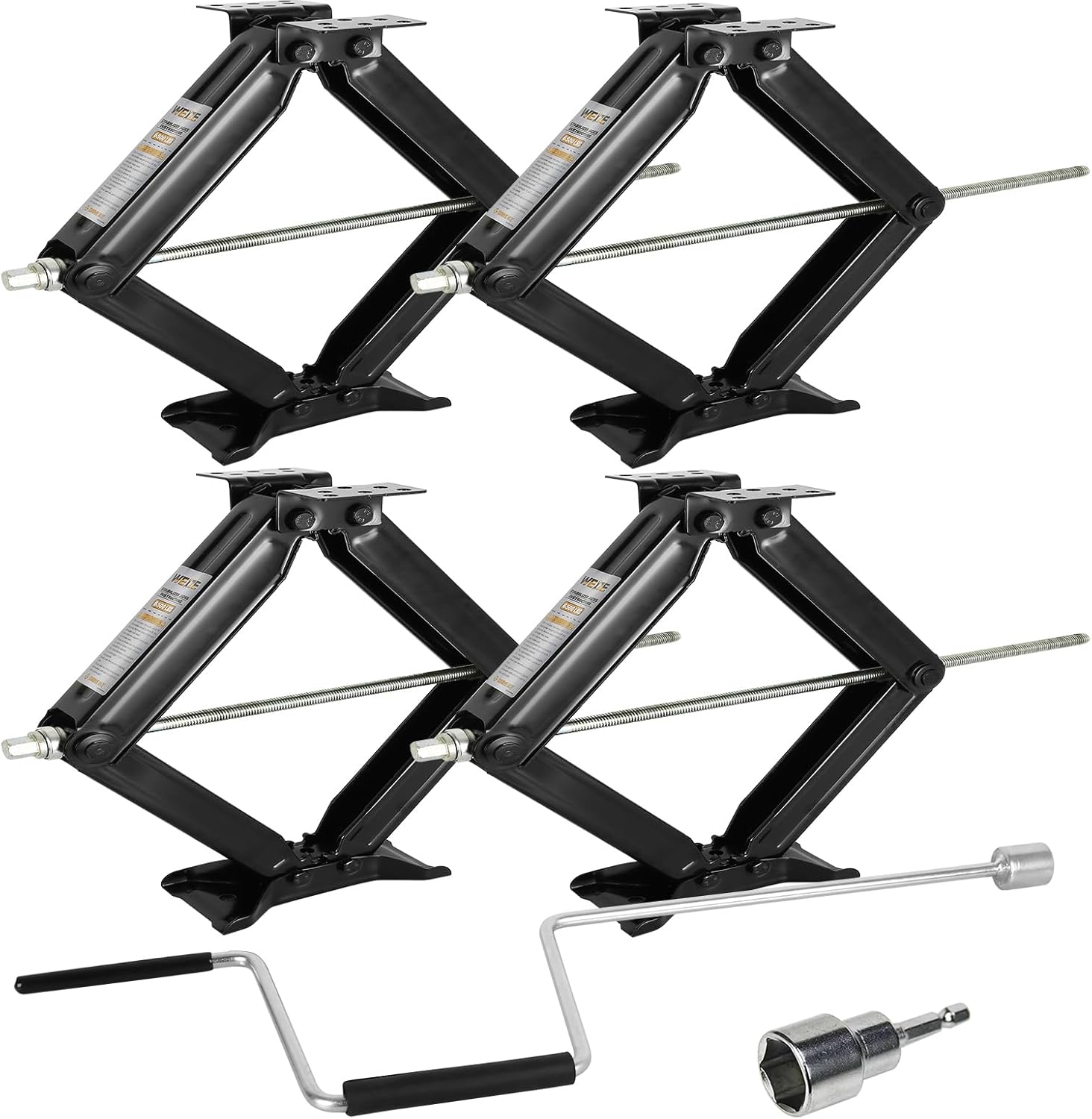 WEIZE Set of 4 Camper RV Trailer Stabilizer Jacks 24 in 6500 lbs