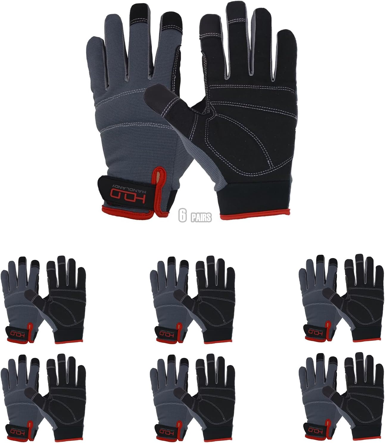 HANDLANDY Work Gloves for Men & Women - Flexible Utility Gloves