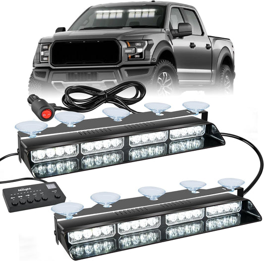 Nilight 32LED Emergency Dash Strobe Lights for Vehicles