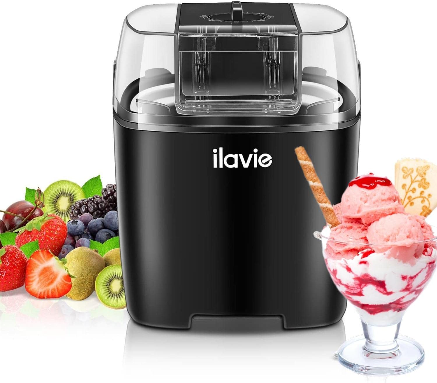 BLUEHRESY Soft Serve Ice Cream Maker - Auto Shut-off Timer, 1.5 Quart, Gifts for Kids