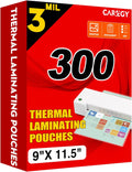 300 Pack 3 Mil Laminating Sheets CAREGY - Clear, 9x11.5 - Letter Size