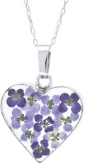 Sterling Silver Pressed Flower Heart Pendant Necklace Review