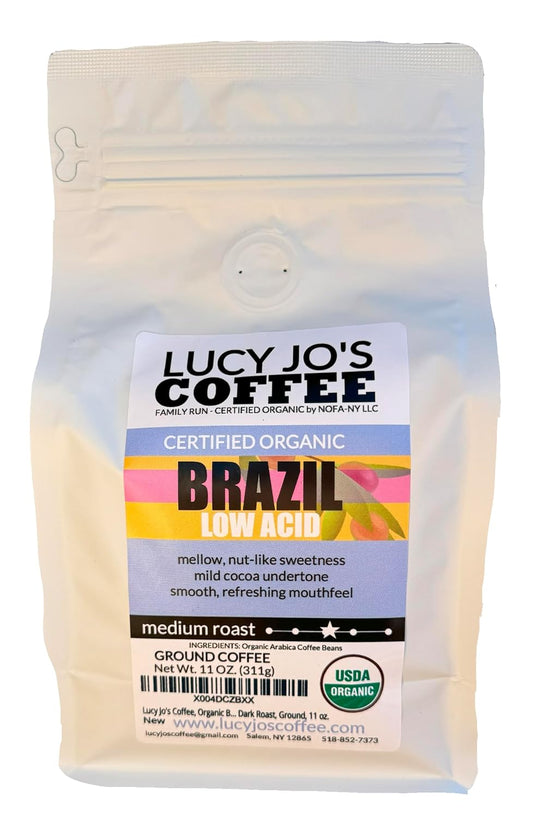 Organic Brazil Low Acid Medium Roast Ground Coffee
