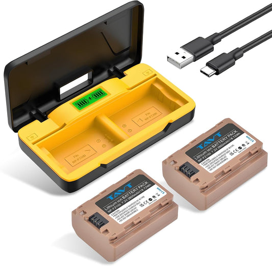 2-Pack NP-FZ100 2600mAh Battery & Dual Charger for Sony Cameras