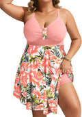 Womens Plus Size Swim Dress One Piece - Tummy Control Flowy Fit