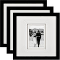 12x12 Square Picture Frame Matted to 5x7 with Double Floating Mat